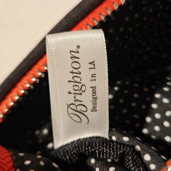 Brighton Fanny Pack Belt Bag Endless Love Black Red White Polka Dot Interior - Picture 11 of 12